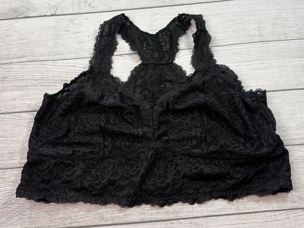 Torrid Unlined Lace Racerback Bralette Black Size 3/3X